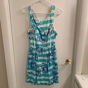 Lilly Pulitzer Sandrine Blue Stripe Floral Dress